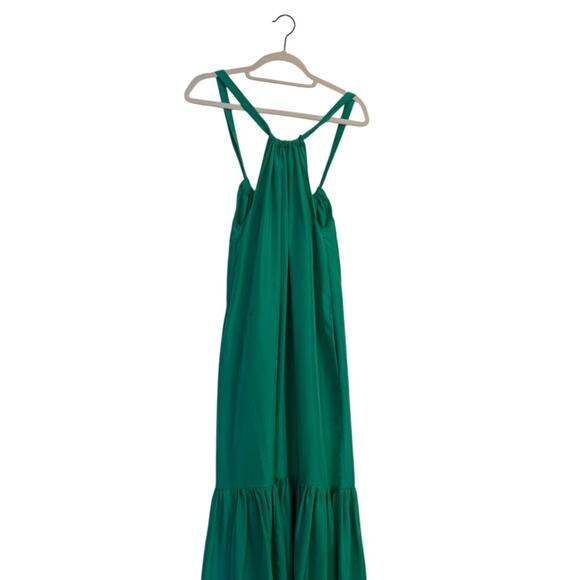 Banana Republic Silk Maxi Dress Ibiza Green Goddess Like New XS - Picture 6 of 11